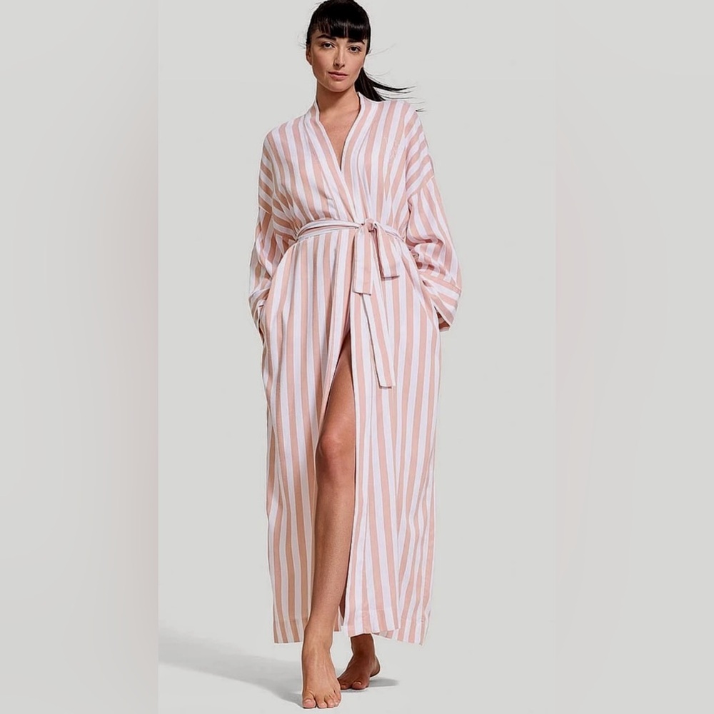 Victoria's Secret Pink and White Striped Robe